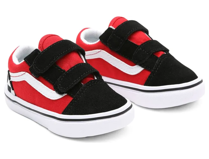 VANS Checkerboard Comfycush Old Skool V Peuterschoenen Zwart (VN0A4TZI35U)