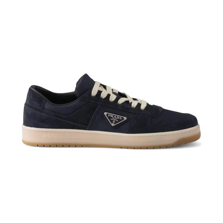 Prada Downtown Low Top Re-nylon and Suede Sneakers Blue (2EE364_D7R_F0355)