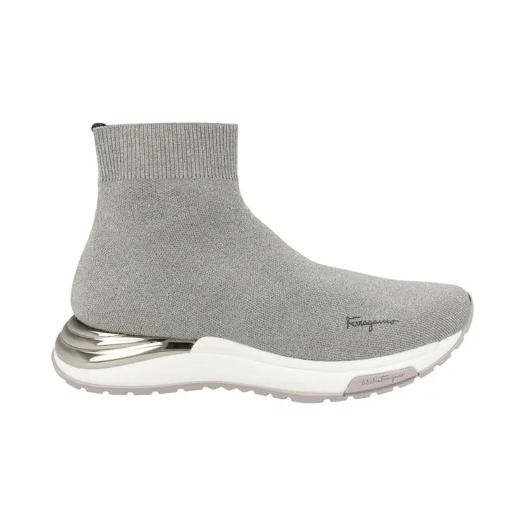 Ferragamo Ninette High-Top Sock Sneakers Grey (030177-753455-1C)