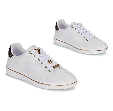 Guess – Witte vetersneakers van polyurethaan – Dames – Schoenen – Wit (FLPSTAELE12WHITE)