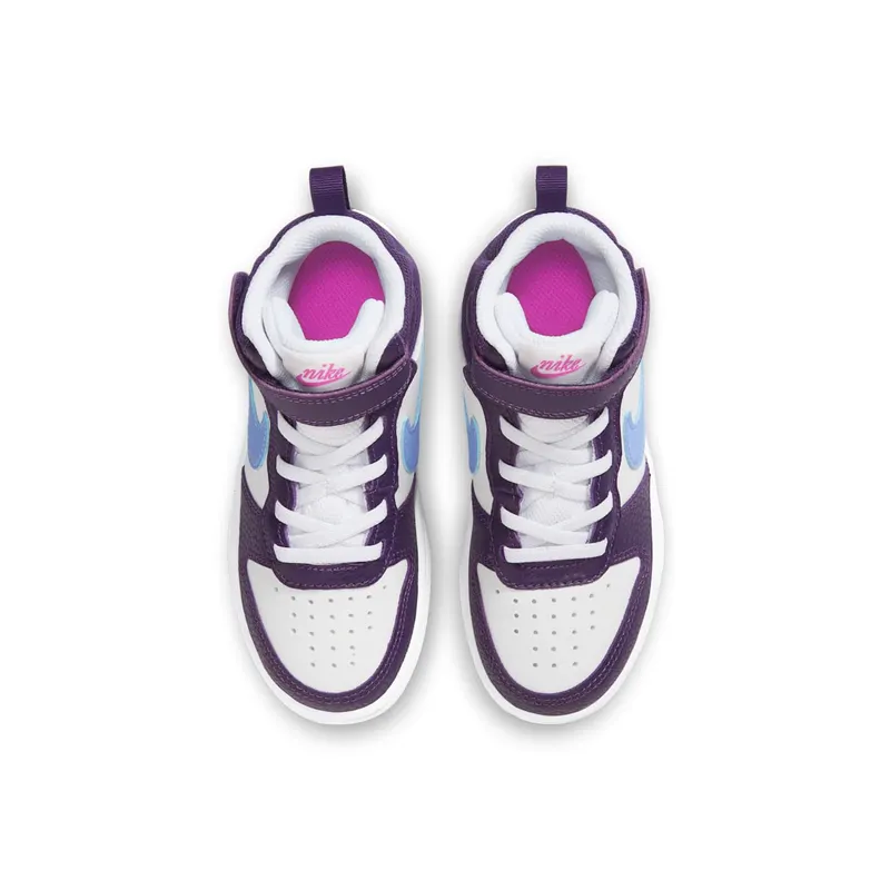Nike Court Borough Mid 2 White Eggplant Royal Pulse (CD7783-106)