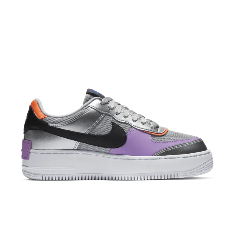 Nike Air Force 1 Shadow Metallic Silver (W) Metallic Silver/Fuchsia Glow-Hyper Crimson-Racer Blue (CW6030-001)