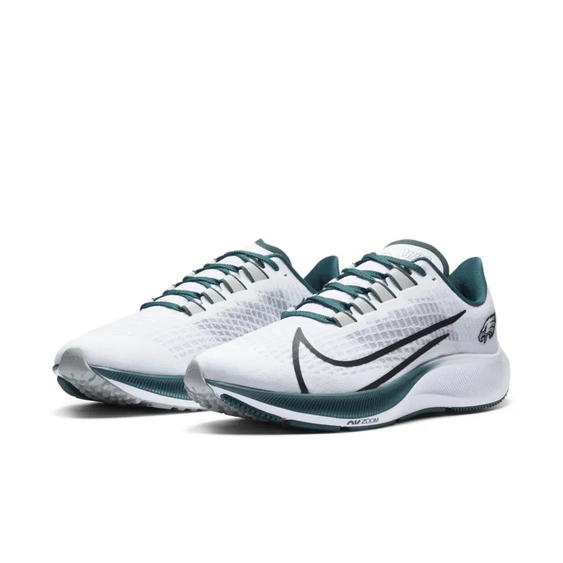 Nike  Air Zoom Pegasus 37 Philadelphia Eagles White/Pure Platinum-Sport Teal-Medium Silver (CZ5451-100)