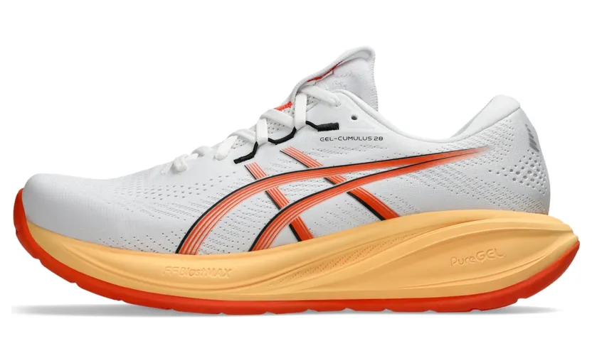 ASICS GEL-CUMULUS 28 “White / Energy Orange” (1011C143-101)