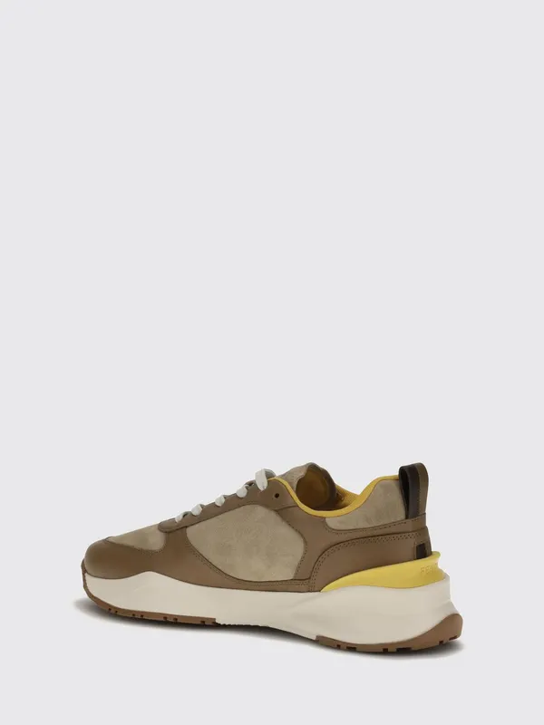 Fendi Flow Low-Top Sneakers in Suede and Smooth Calf Leather Brown (7E1925AY1WF1WPG)
