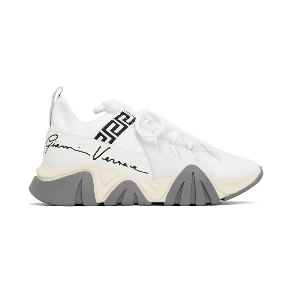Versace White Knit Squalo Sneakers (DSU8007 DCL5G)