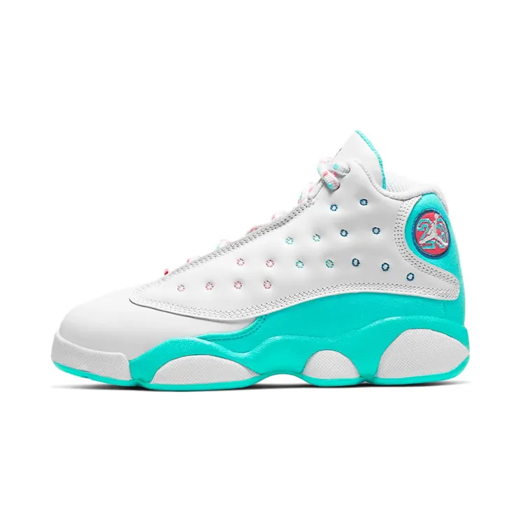 Jordan 13 Retro White Soar Green Pink (PS)