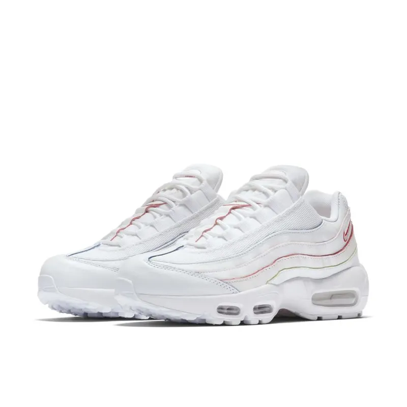 Nike Air Max 95 Triple White (Rainbow Borders) (W) White/White-White (AQ4138-100)