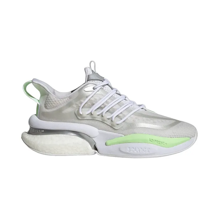 adidas Alphaboost V1 Cloud White Silver Metallic Green Spark (IG3727)