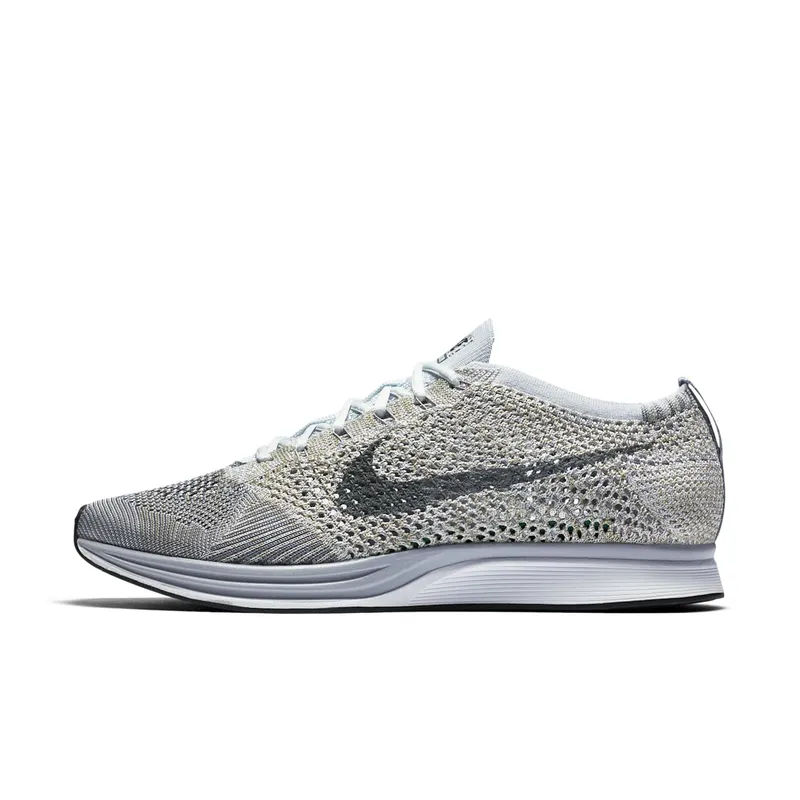Nike Flyknit Racer Pure Platinum Pure Platinum/Cool Grey-White-Neutral Olive (862713-002)