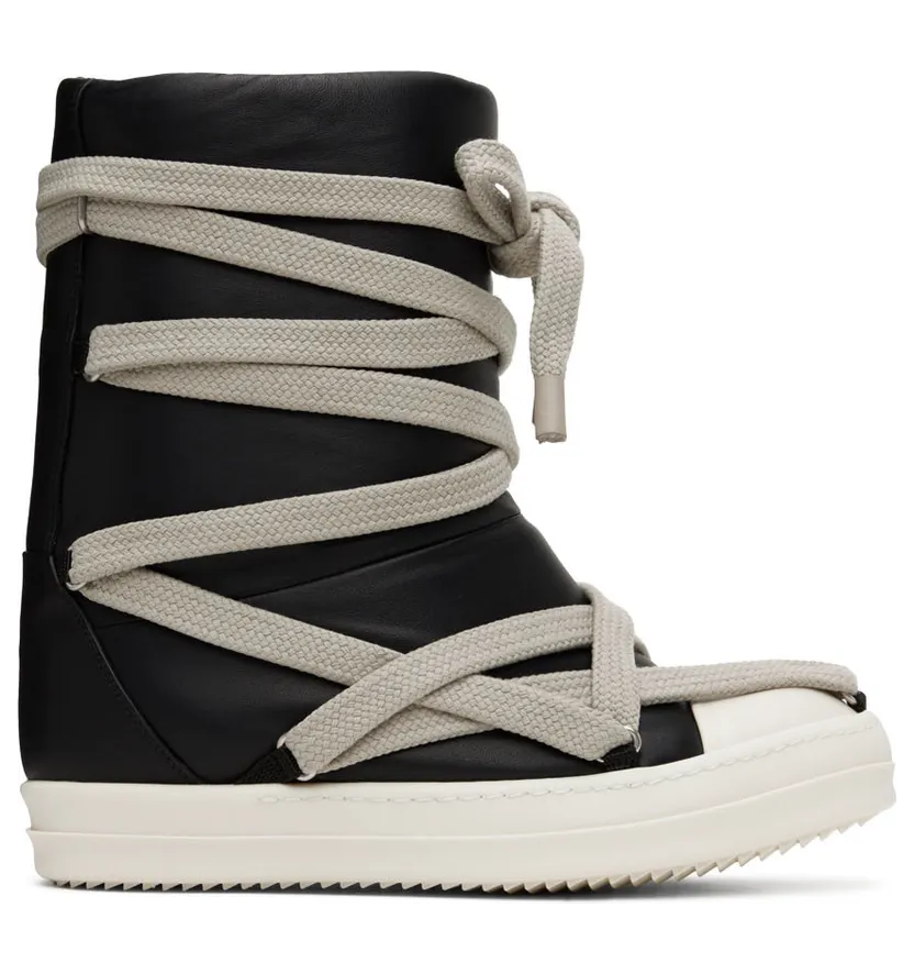 Rick Owens Black Jumbo Puffer Megalaced Sneakers (RU02B2895 LLPW1)