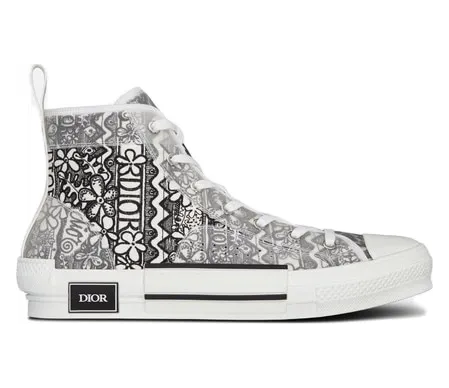 Dior And Shawn B23 High Top Black White Embroidery