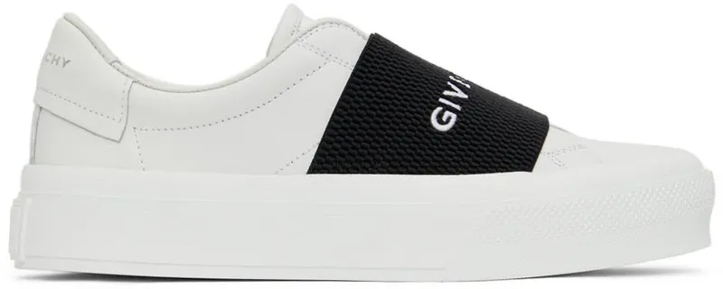 Givenchy White & Black City Court Slip-On Sneaker (BE0029E1BC116)