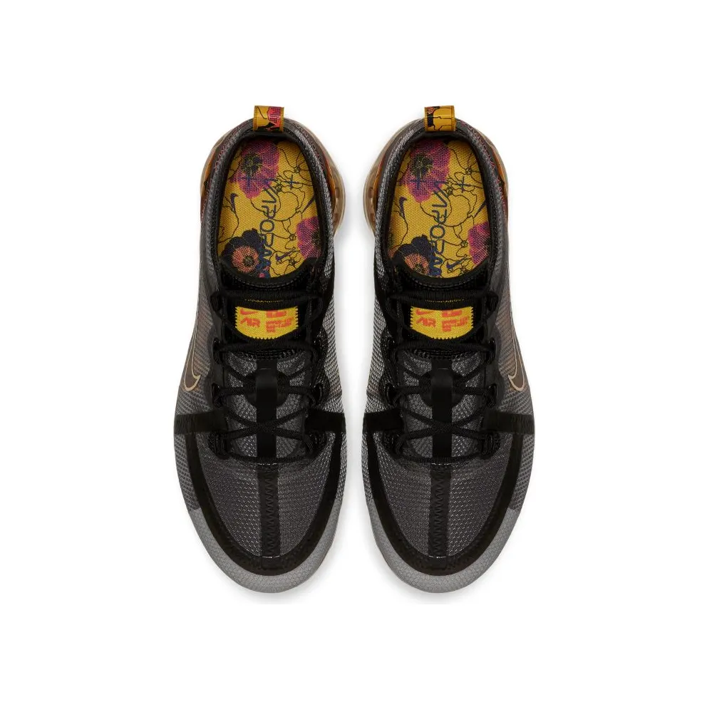 Nike Air VaporMax 2019 Floral Black University Gold (W) Black/Pale Vanilla-Bright-Crimson-University Gold (CD7094-002)