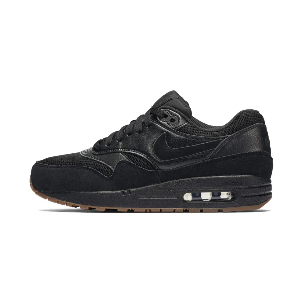 Nike Air Max1 Essential Black Black-Gum Medium Brown (W) (599820-020)