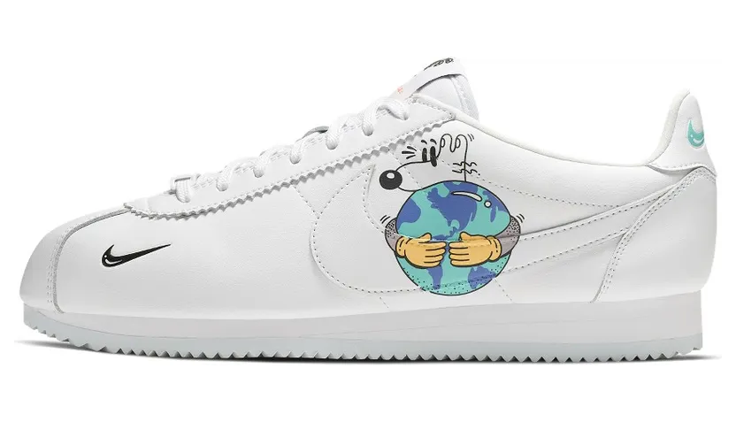 Nike Steve Harrington x Cortez Flyleather QS ‘Earth Day’ White/Hyper Crimson-Melon Tint-Black (CI5548-100)