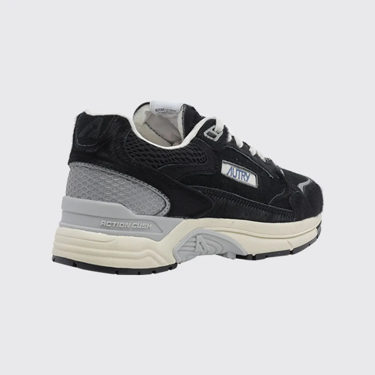 Autry Hyperway Low-Top Sneakers in Leather and Mesh with a Serrated Sole Black (HYLWWM02) (2)