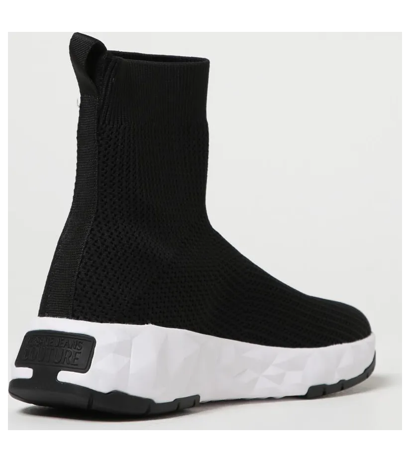 Versace Stretch Knit Sneakers with Printed Logo Black (75VA3SB5ZS671899) (2)