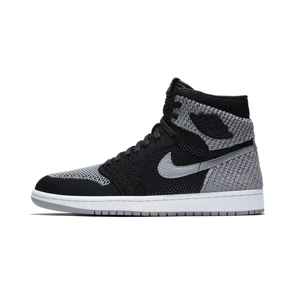Jordan 1 Retro High Flyknit Shadow Black/Wolf Grey-White (919704-003)