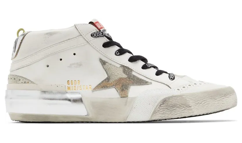 Golden Goose White & Silver Mid Star Classic Sneakers (GMF00122.F002589.10917)