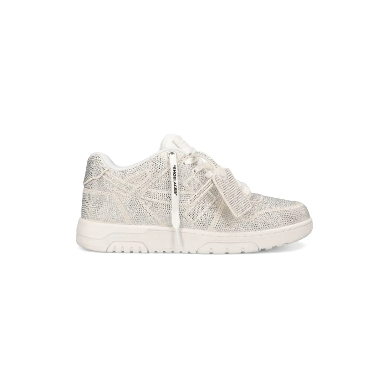OFF-WHITE Out Of Office “OOO” Low Tops Strass White (OMIA189S24LEA0130101)