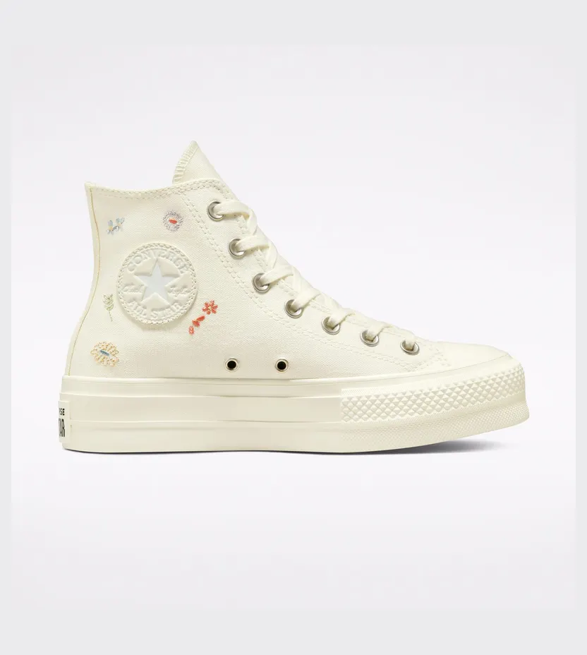 Converse Chuck Taylor All Star Lift Platform Embroidered Floral Egret/multi/egret (A01586C)