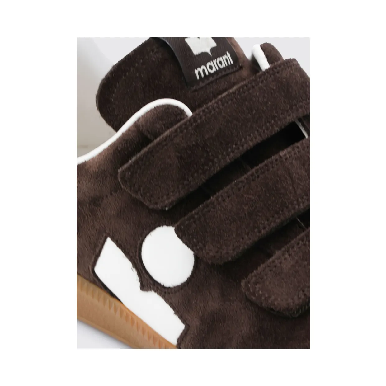 Isabel Marant Beth Suede Low-Top Sneakers with Velcro Strap Closure Cocoa (25PBK0013FAC1E09SCLMW) (3)
