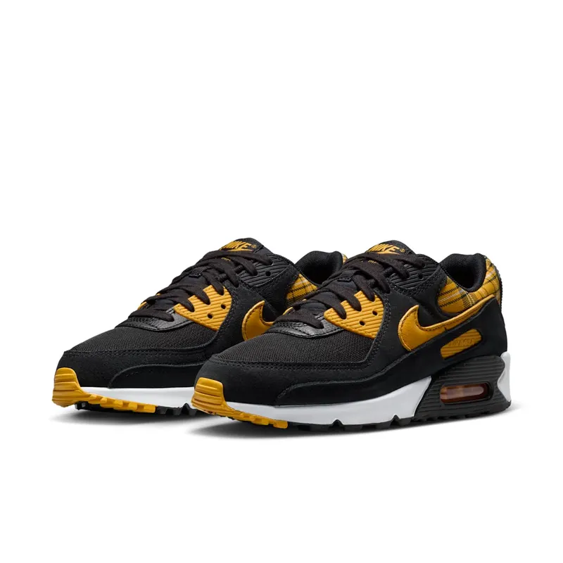 Nike Air Max 90 Womens “Black Yellow Ochre Plaid” (IR5598-001)