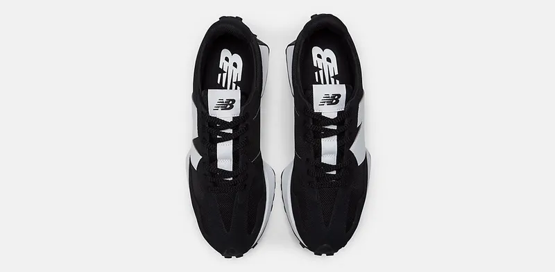 New Balance 327 Black White N Logo (MS327CBW)