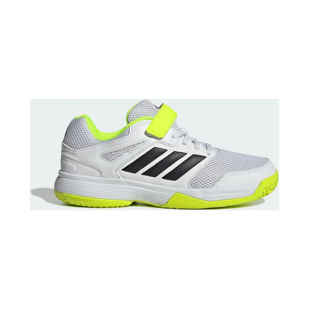 adidas Speedcourt Indoor Shoes Kids “Cloud White / Core Black / Lucid Lemon” (JR1680)