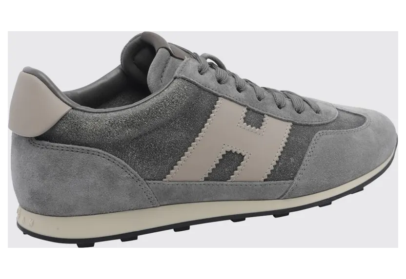 Hogan H699 Sneakers in Calfskin and Suede with Notched Sole Grey (HXM6990GH00VGV6L58) (2)