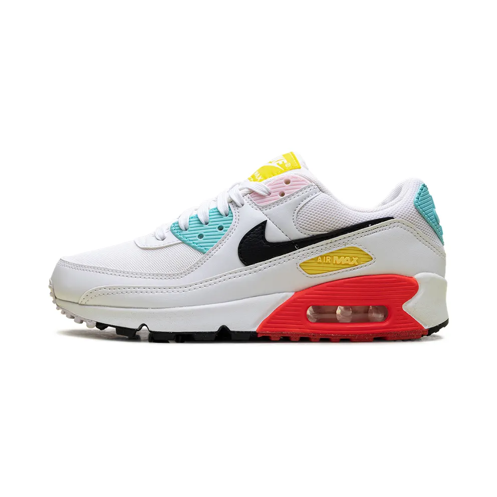 Nike Air Max 90 “White / Black / Pink Foam / Bright Crimson” (FZ3622-100)