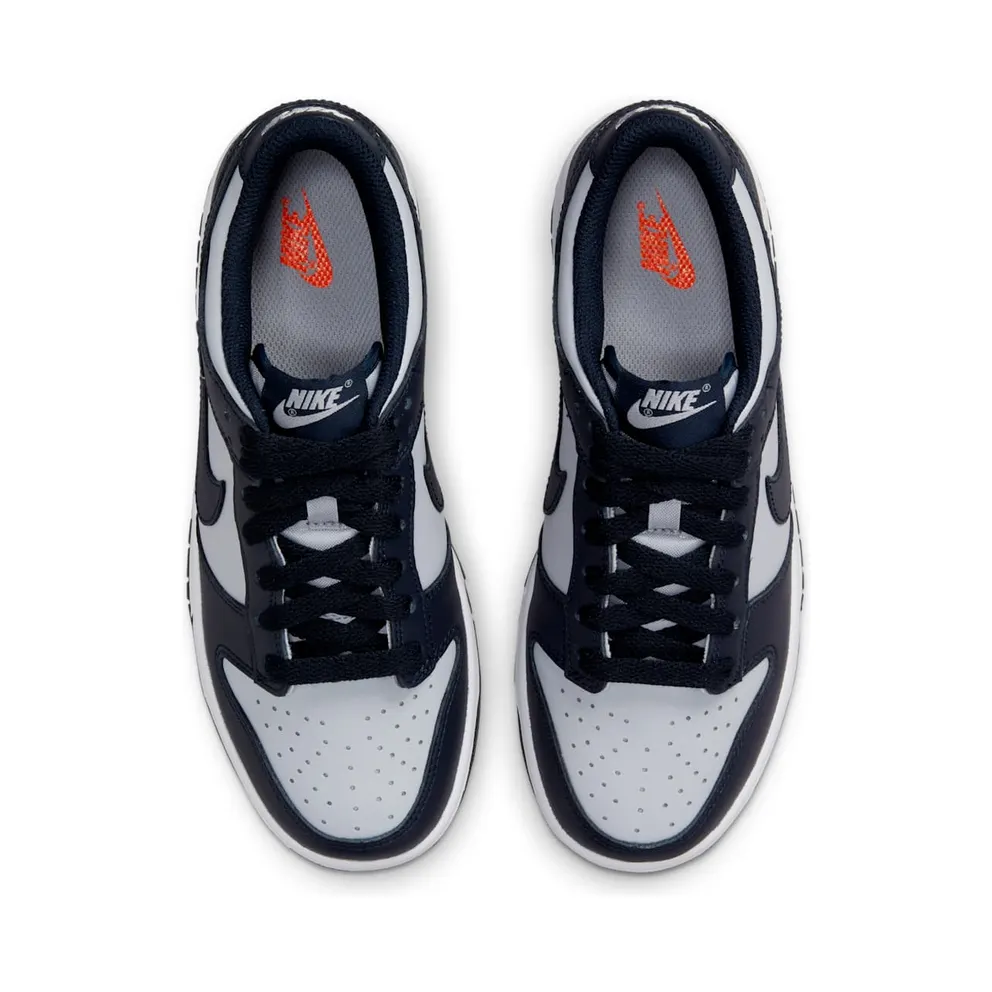 Nike Dunk Low Georgetown (GS) – “Wolf Grey / Dark Obsidian / Total Orange” (CW1590-004)