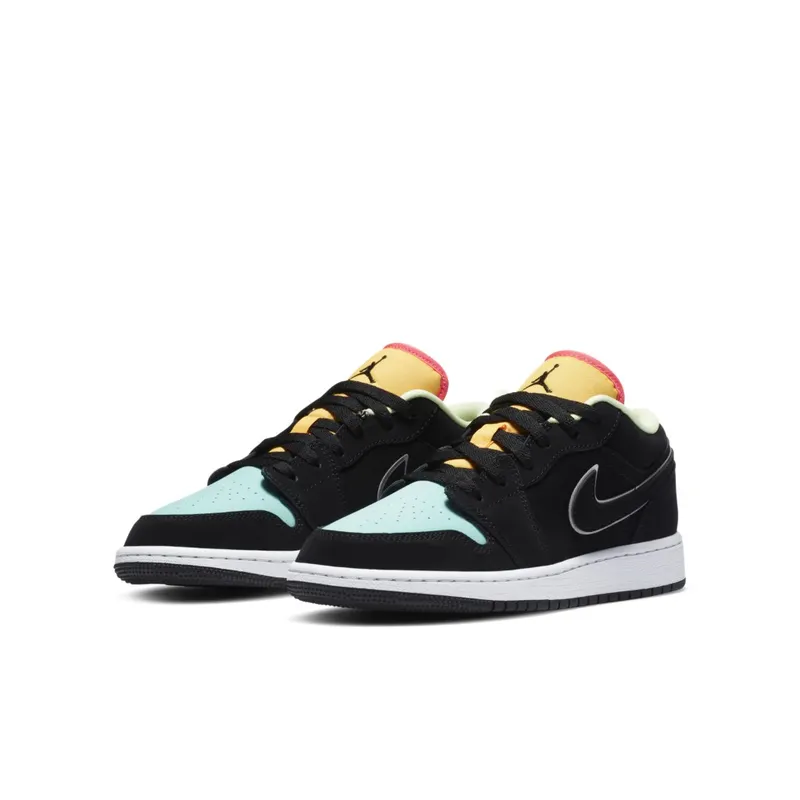 Jordan 1 Low Aurora Green (GS) Black/Black-Aurora Green (CV9844-013)