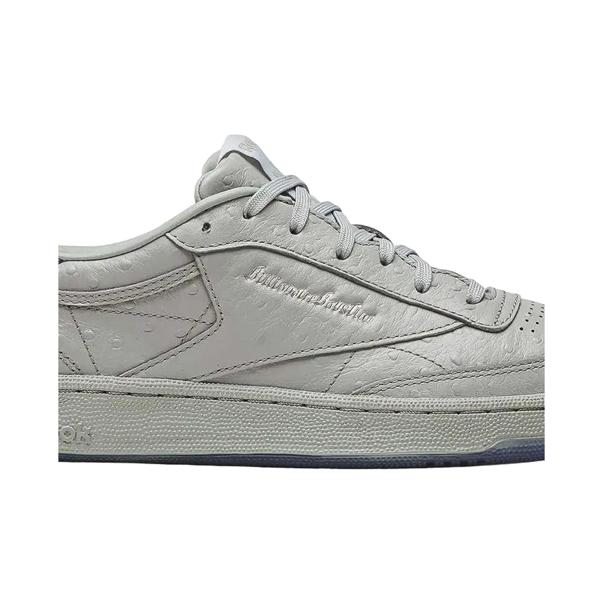 BBC Ice Cream x Reebok Club C 85 “Grey” (100285332): grijs op grijs, met struisvogel