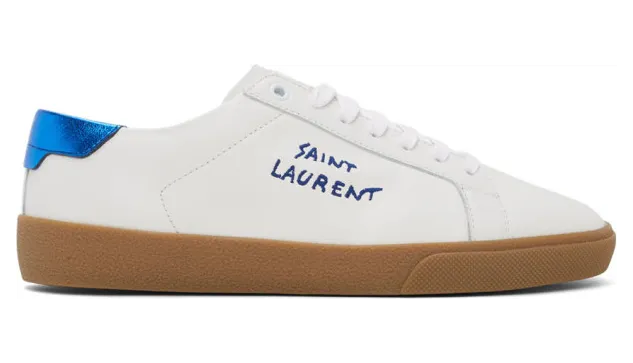 Saint Laurent White and Blue Court Classic Sneakers (6106850ZS70)
