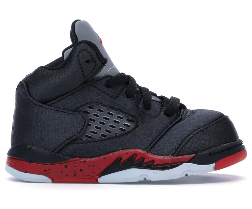 Air Jordan 5 Retro TD ‘Satin Bred’ Black/University Red (440890-006)