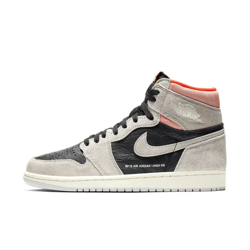 Air Jordan Nike AJ I 1 High Retro ‘Neutral Grey Hyper Crimson’ (2019) (555088-018)