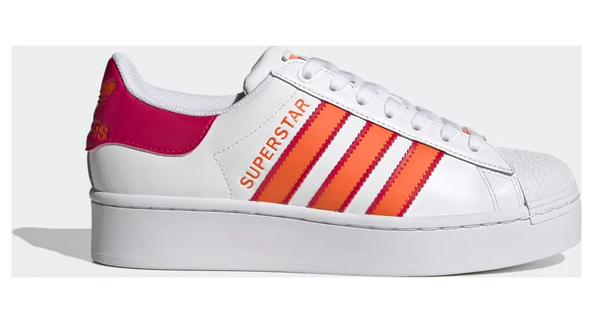 adidas Superstar Bold Schuh Cloud White / Orange / Bold Pink (H69045)