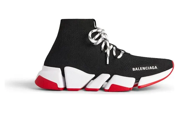 Balenciaga Speed 2.0 Lace Up Black Red Sole (769319W2DB21961)