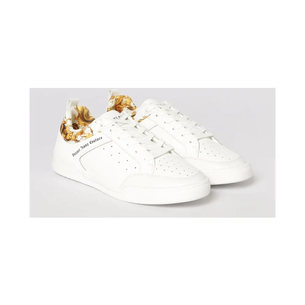 Versace Leather with Baroque Print White (80YA3SD6ZPB85G03)