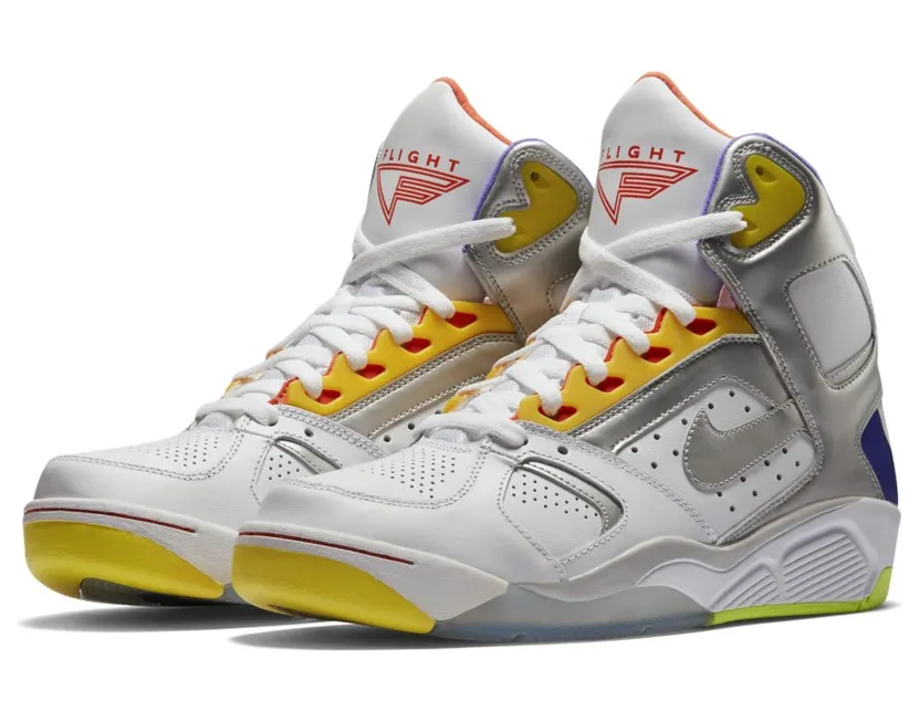 Nike Air Flight Lite High White/Metallic Silver-Hyper Grape