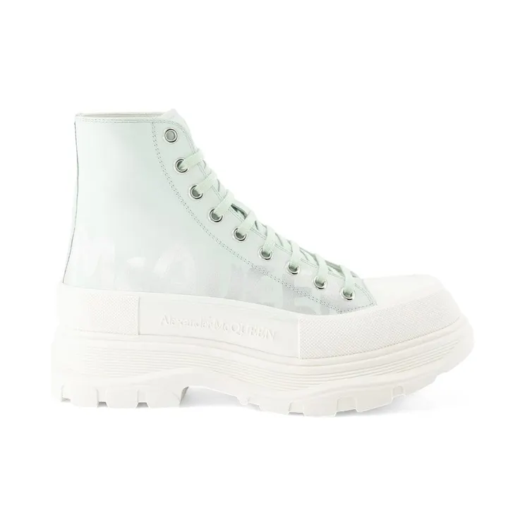 Alexander McQueen Tread Slick Boot McQueen Graffiti Logo Pastel Green (711109 WIAT6 4615)