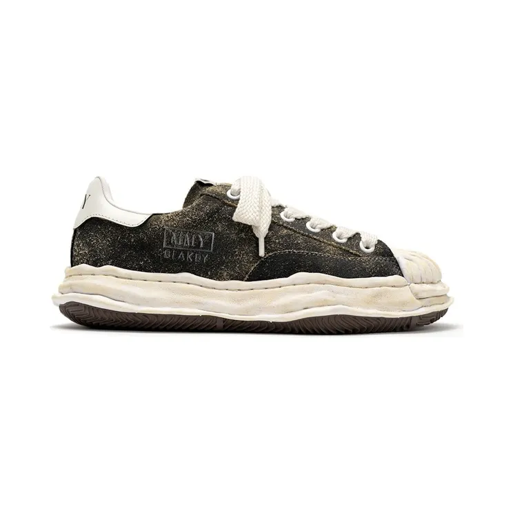 Maison Mihara Yasuhiro Blakey OG Sole Vintage Suede Low Black White (A15FW728-BLK)