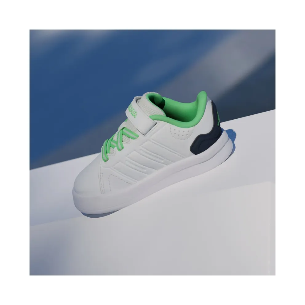 Adidas LIGHTORAMA COURT Shoes PEUTERS Cloud White / Night Indigo / Screaming Green (KJ7001)