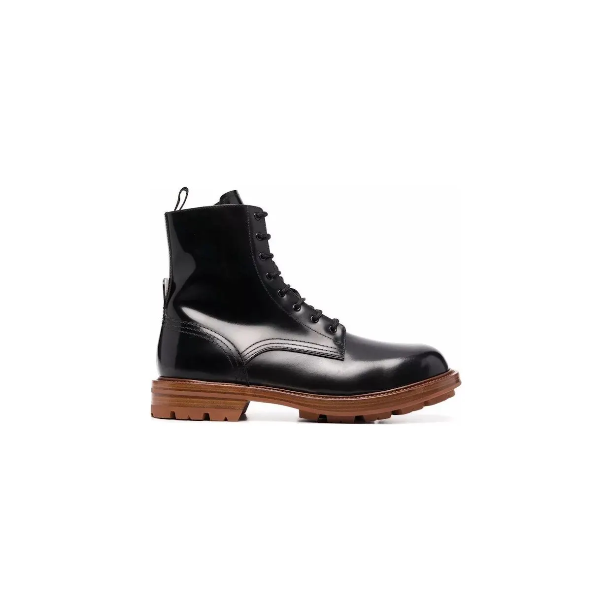 Alexander McQueen Leather Boots Black Brown (683569WHZ8J1452)