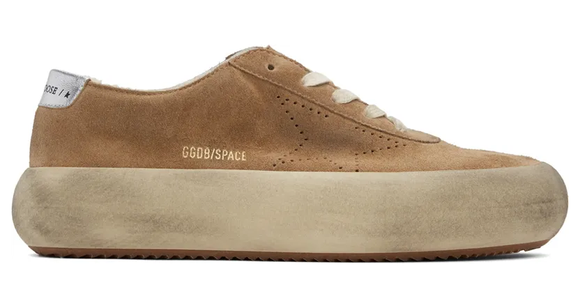 Golden Goose Brown Shearling Space Star Sneakers (GWF00319.F002995.55353)