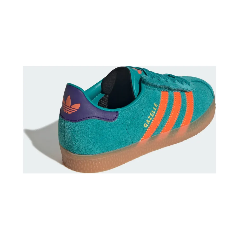 Adidas Gazelle Comfort Closure with Elastische Veters Kids Pure Teal / Impact Orange / Collegiate Purple (JR7428)