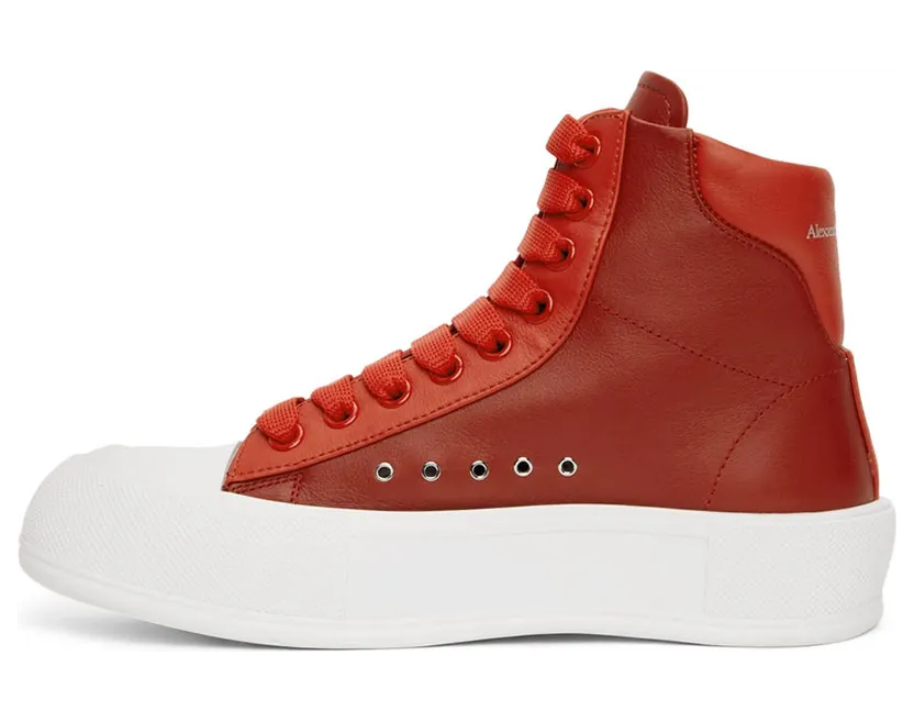 Alexander McQueen Khaki Deck Plimsoll High Sneakers (682401WIB64) (3)