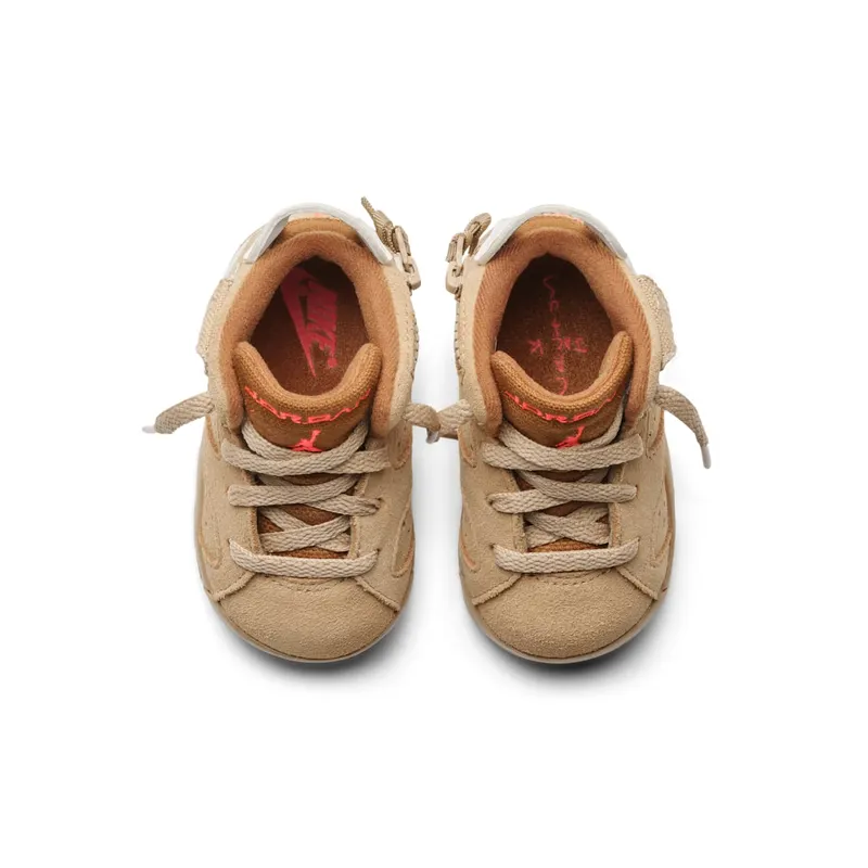 Air Jordan x Travis Scott 6 Retro British Khaki (TD) (2021) – “British Khaki / Sail / Bright Crimson” (DH0692-200)